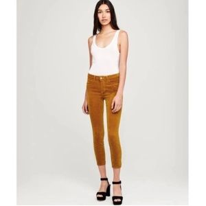 L'AGENCE Marguerite High-Rise Velvet Jeans Size 25 Skinny Leg Gold Copper NWOT